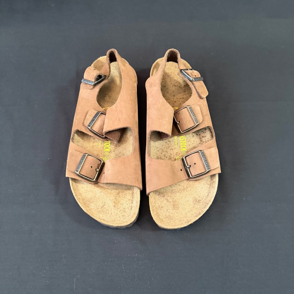 Birkenstock Milano Tobacco Brown Oiled Leather Sandals Mens 9 EU 42 034191